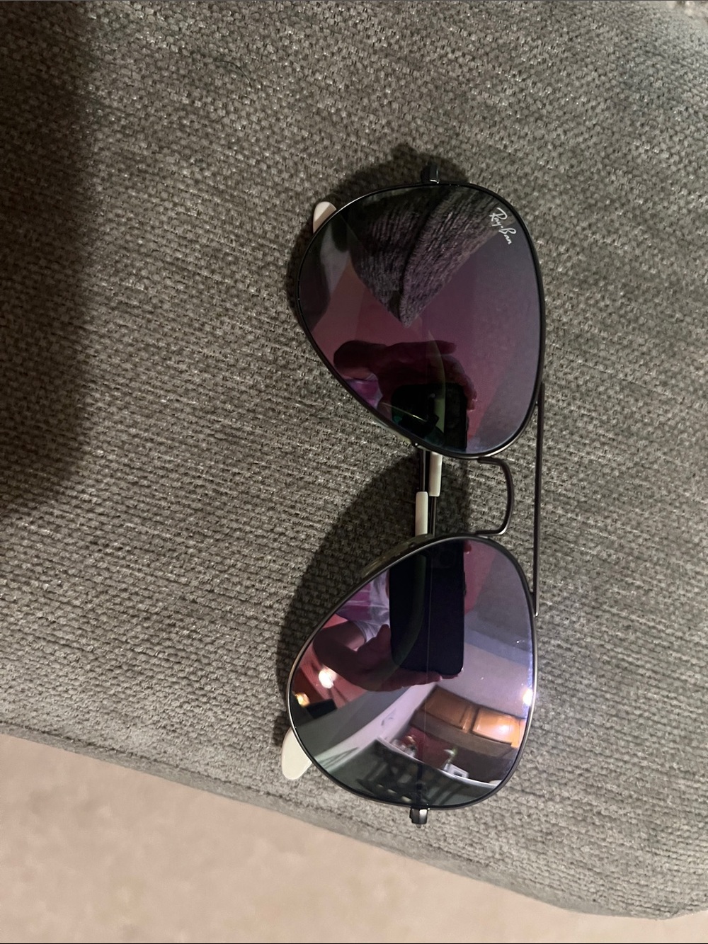 Ray-Ban Aviator Sunglasses with Purple Lenses